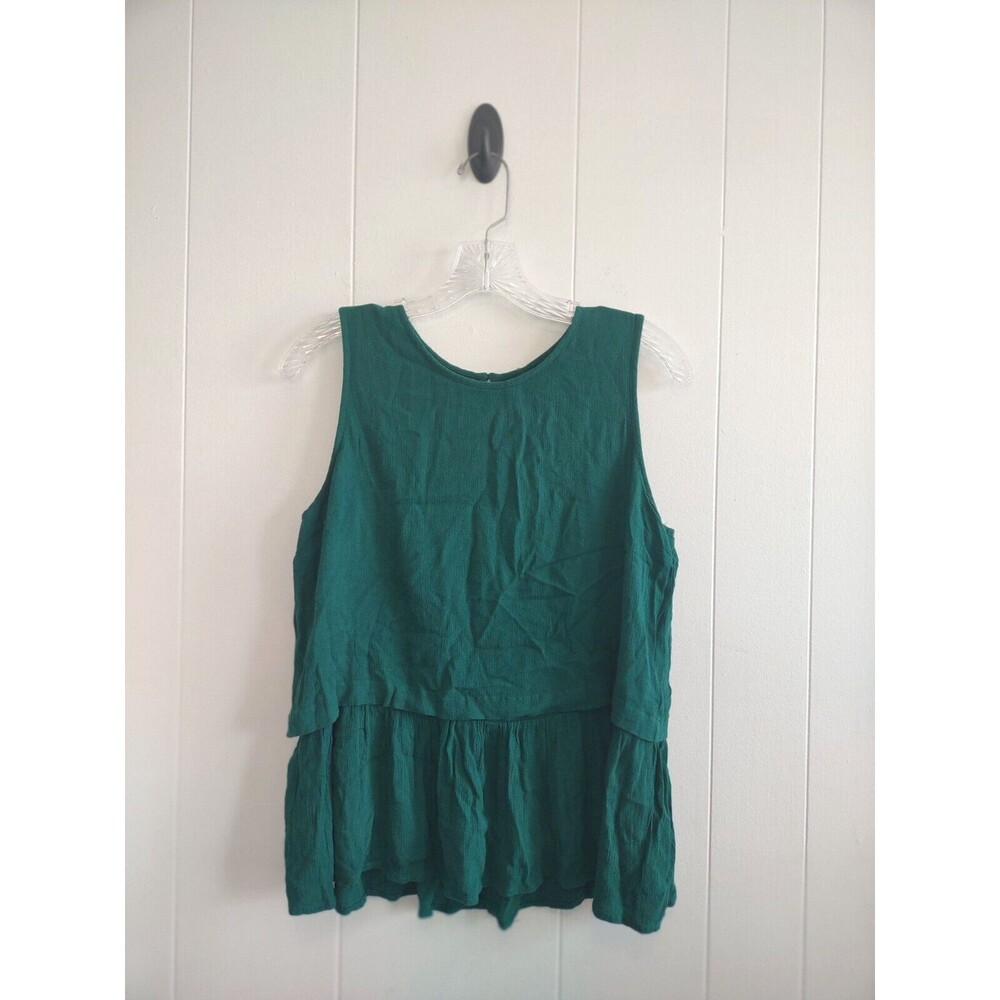 Miami | Womens Emerald Green Layered Tank Blouse Size Medium